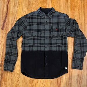 10.Deep Black and Gray Plaid Men's Shirt